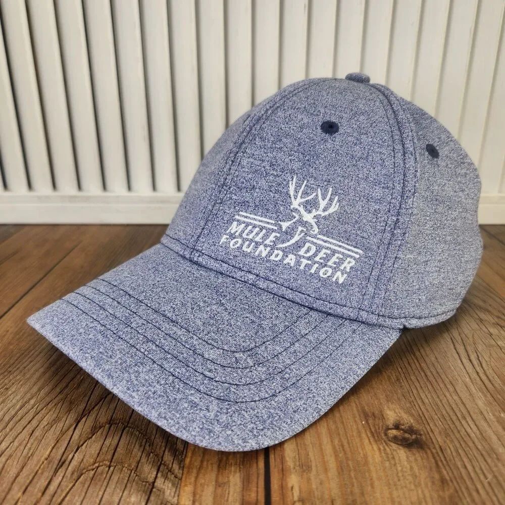 Mule Deer Foundation Snapback Hat Cap Heather Blue Outdoor Hunting Embroidered